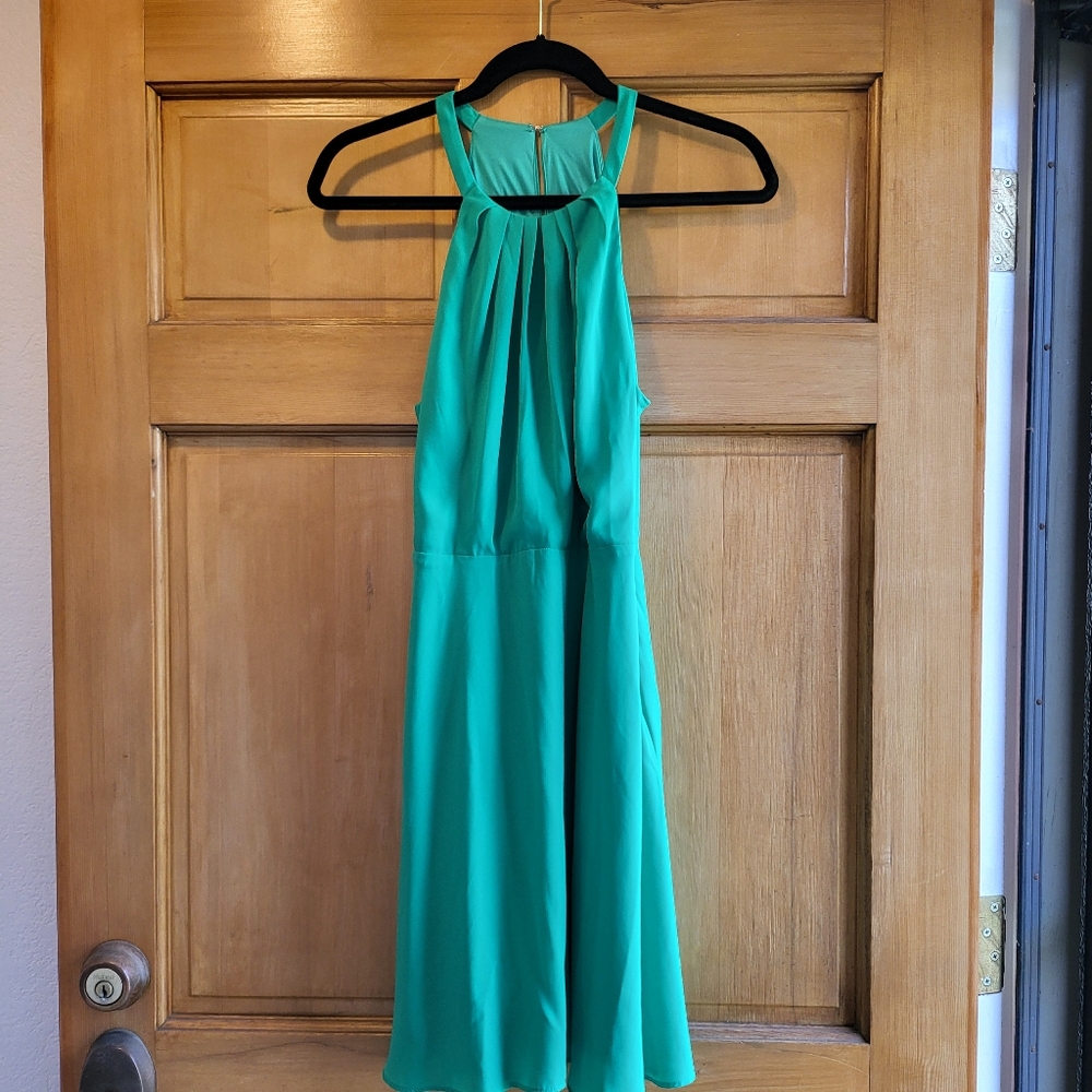 Express Y2K Green Halter Dress Size 10